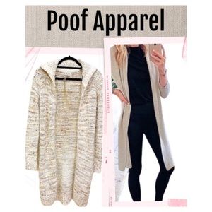 Poof Apparel Cardigan NEW WITH TAGS, Chunky & Soft Long Cardigan Size M
